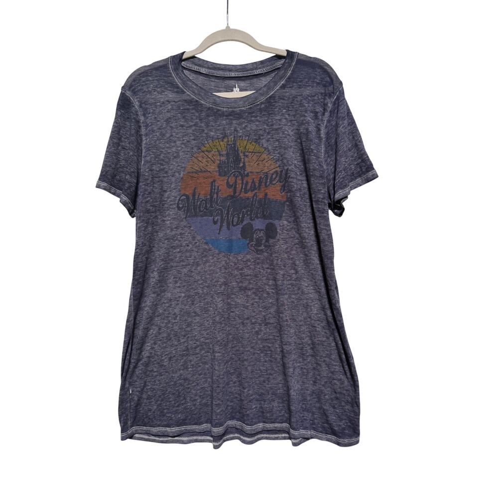 DisneyParks Shirt Womens Large Burnout Blue Short Sleeve Walt Disney World